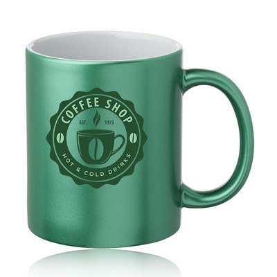 11 oz. Metallic Ceramic Custom Mugs